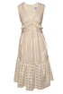 V NECK MIDI DRESS CREAM - Barrus London